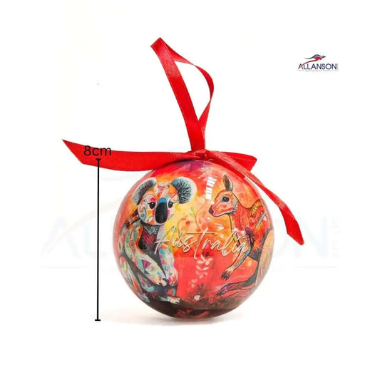 Kangaroo & Koala Art Christmas Bauble - Allanson Souvenirs