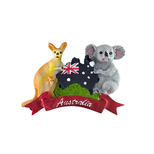 Koala and Kangaroo Australia Ribbon Magnet Allanson Souvenirs