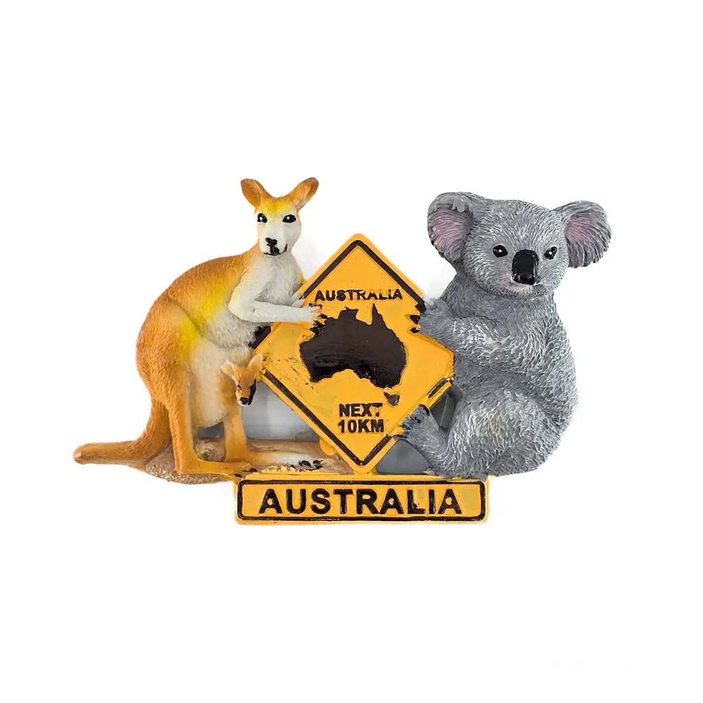 Kangaroo and Koala Road Sign Magnet Allanson Souvenirs