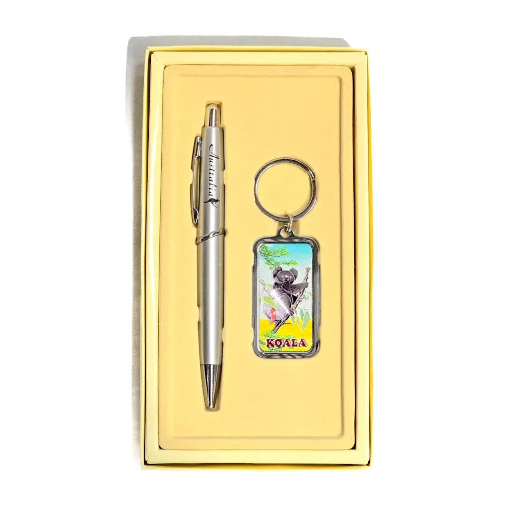 Koala Keyring and Pen set Allanson Souvenirs