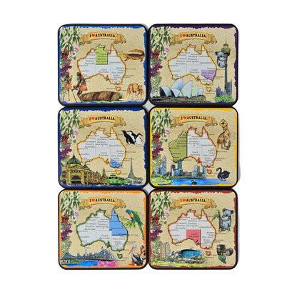 Map of Australia Coaster Set Allanson Souvenirs