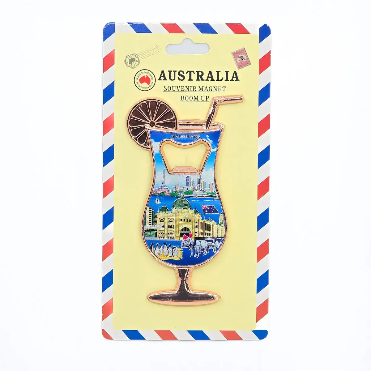 Melbourne Cocktail Glass Magnetic Bottle Opener - Allanson Souvenirs