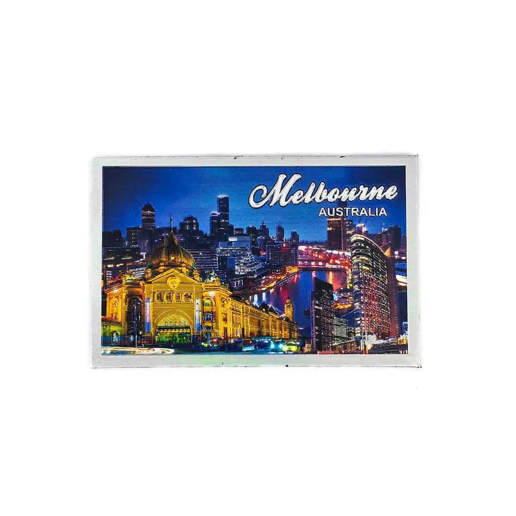 Melbourne Night Scnes Metallic Magnet Allanson Souvenirs