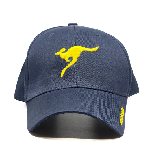 Navy and Gold Kangaroo Baseball Caps -Allanson Souvenirs