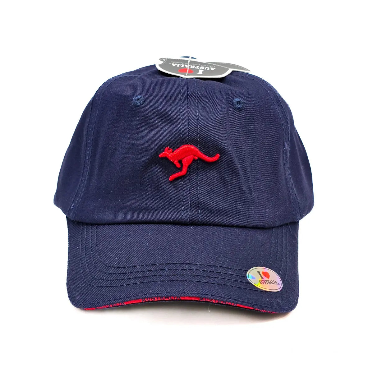 Navy Baseball Cap with Red Kangaroo Allanson Souvenirs