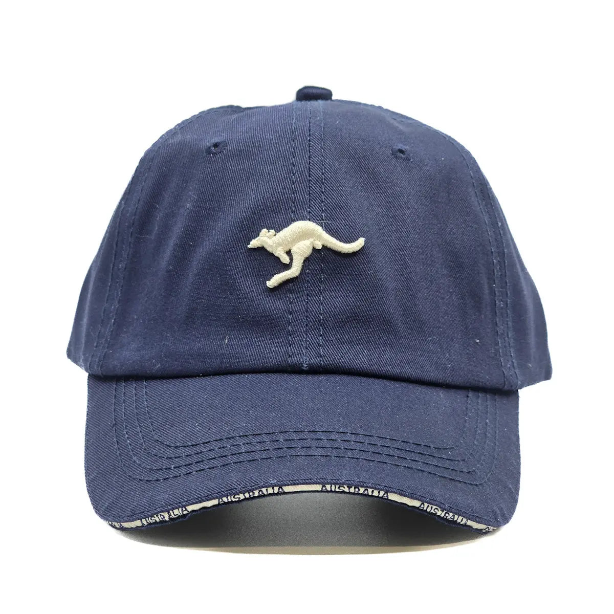 Navy Embroidered Kangaroo Baseball Cap - Allanson Souvenirs
