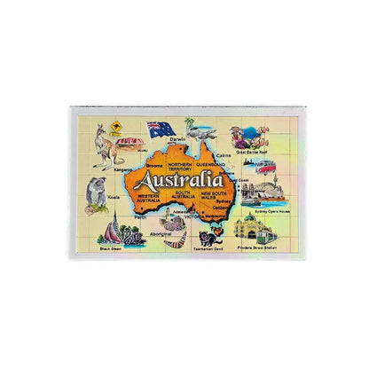 Orange Australia Map Metallic Magnet Allanson Souvenirs