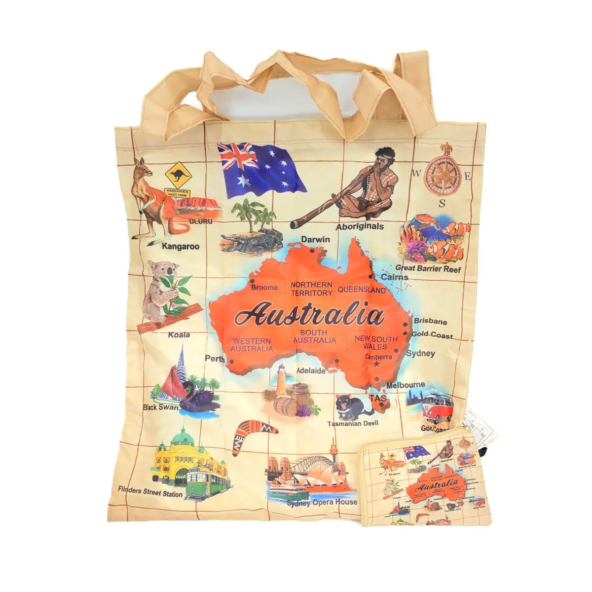 Orange Australia Map Foldable Shopping Allanson Souvenirs