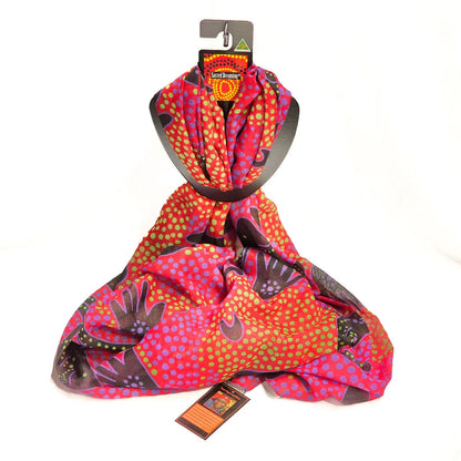 Pink Kangaroo Aboriginal Scarf - Allanson Souvenirs