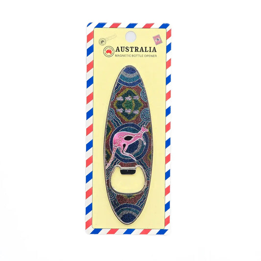 Purple Aboriginal Kangaroo Magnetic Bottle Opener Allanson Souvenirs