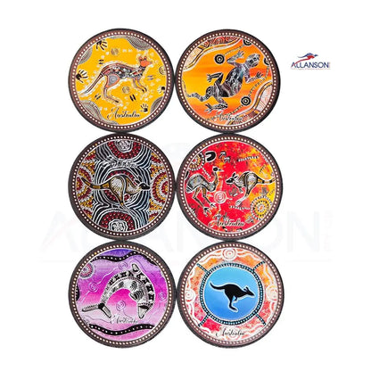 Round Premium Aboriginal Art Coasters Allanson Souvenirs