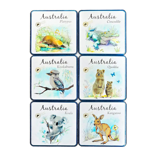 Silver Cute Animals Coaster Set - Allanson Souvenirs