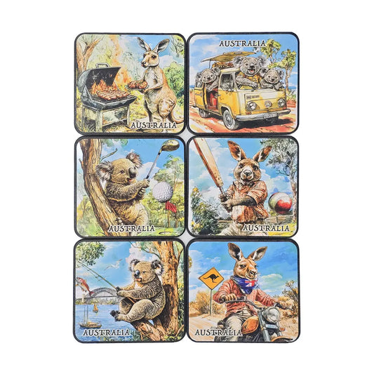 Vintage Animals Corkwood Coaster Set - Allanson Souvenirs