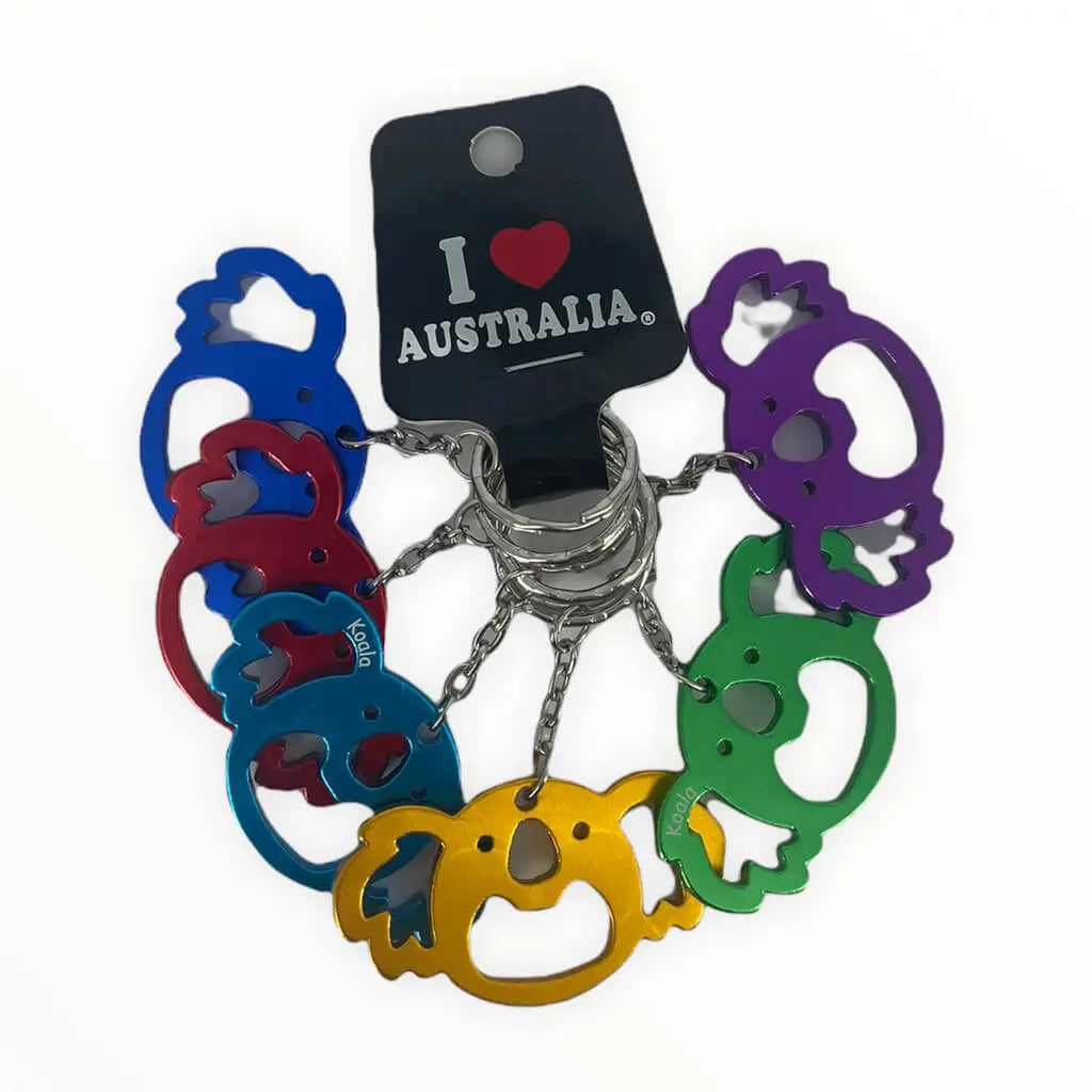 6pce Koala Bottle Opener Keyring Set Allanson Souvenirs