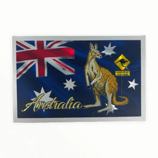 Australian Flag Kangaroo Metallic Magnet Allanson Souvenirs