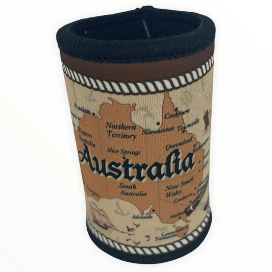 Australian Map Stubbie Holder Allanson Souvenirs