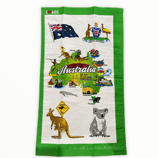 Australian Map Tea Towel Allanson Souvenirs