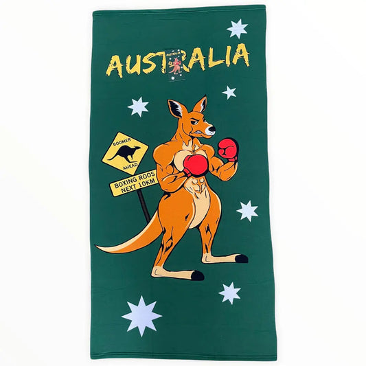 Boxing Kangaroo Beach Towel Allanson Souvenirs