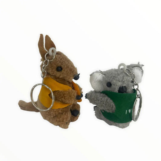 Clip-on Koala and Kangaroo Key-rings | Pack of 12 Allanson Souvenirs