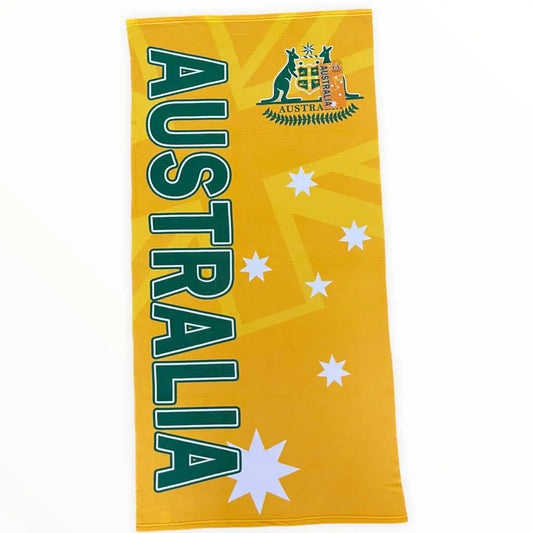 Green & Gold Australian Beach Towel Allanson Souvenirs