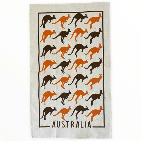 Jumping Kangaroo Tea Towel Allanson Souvenirs