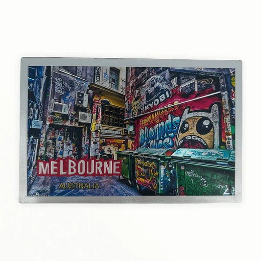 Melbourne Street Art Metallic Magnet Allanson Souvenirs