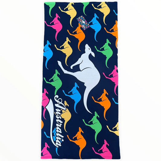 Multi-Colour Kangaroo Beach Towel Allanson Souvenirs
