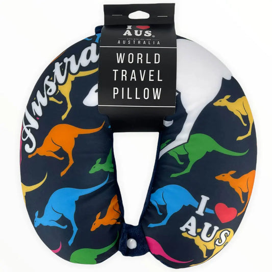 Multi-Coloured Kangaroo Travel Pillow Allanson Souvenirs