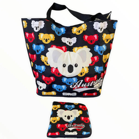 Multi-coloured Koala face Fold Out Shopping Bag Allanson Souvenirs