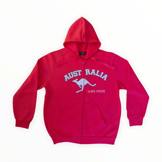 Pink Australian Souvenir Kangaroo Hooded Jacket Allanson Souvenirs