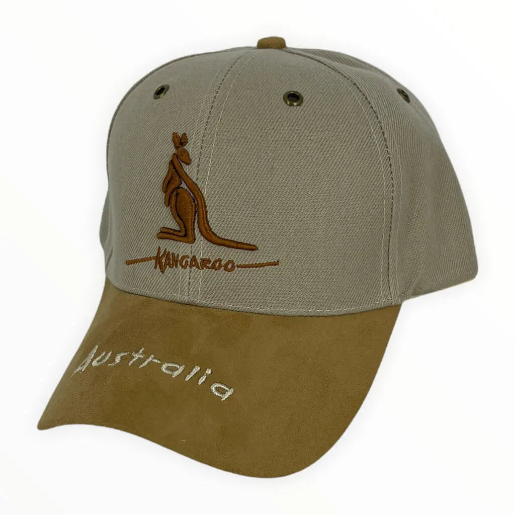 Tan Australian Kangaroo Baseball Cap Allanson Souvenirs